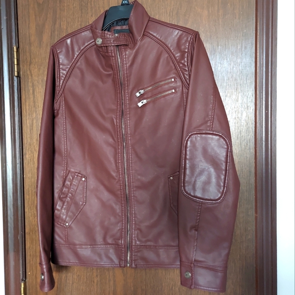 XRay Jeans Maroon Red Polyester Motorcycle Jacket Size S